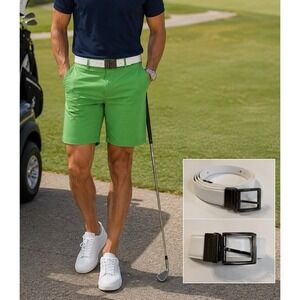 Grand Slam White Leather Belt (Sports Belt /Golf / Baseball/ Tennis)
